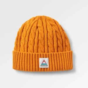 Fireside Zopfmuster-Beanie - Sonnenaufgang Orange