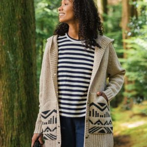 Snoozle Gestrickte Kapuzenstrickjacke - Hafer