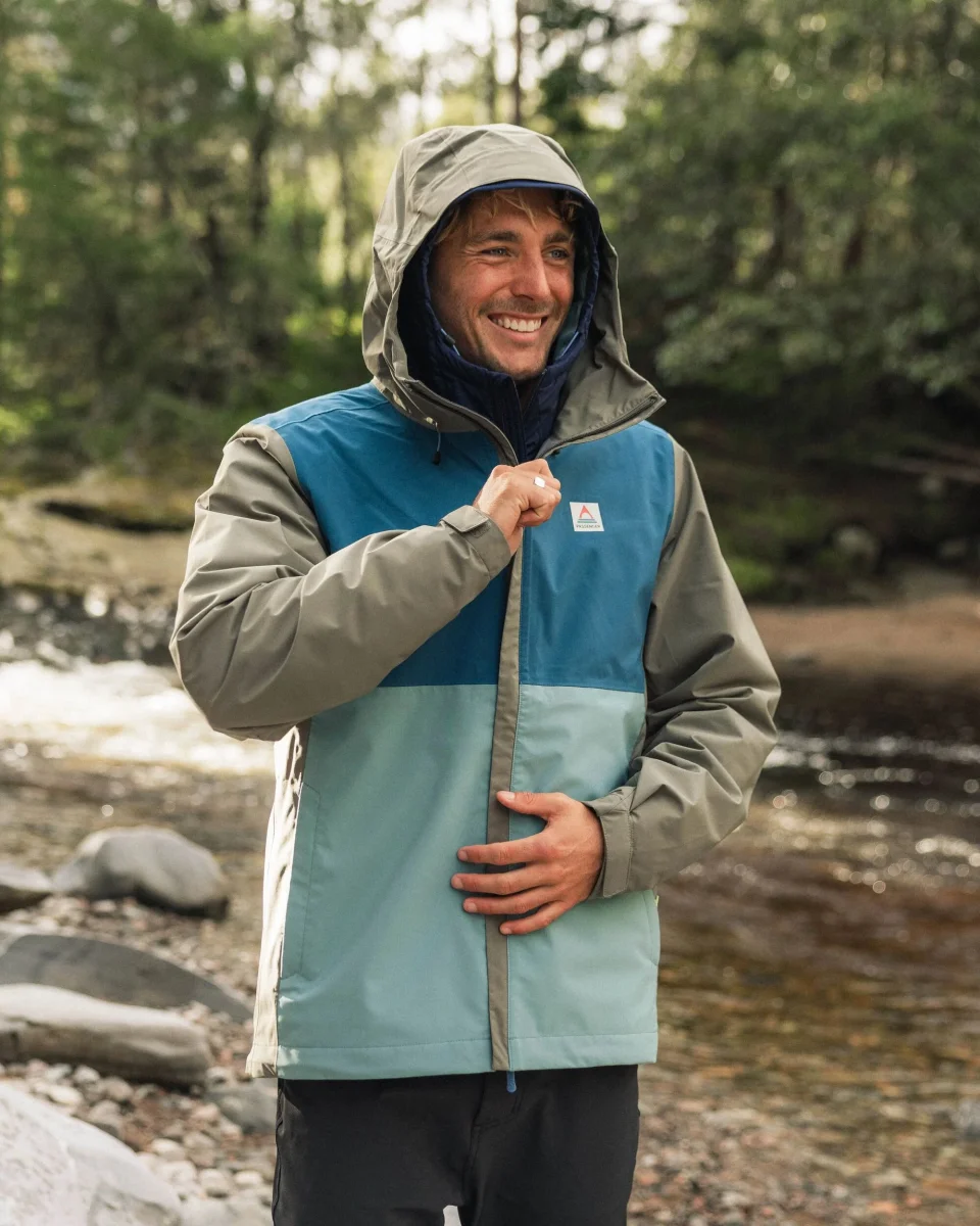 Downpour Wasserdichte Jacke - Gezeitenblau/Arktis/Staubige Olive – Bild 8